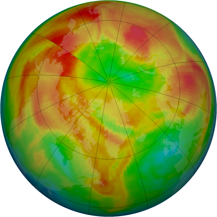 Arctic ozone map for 07 March 1983
